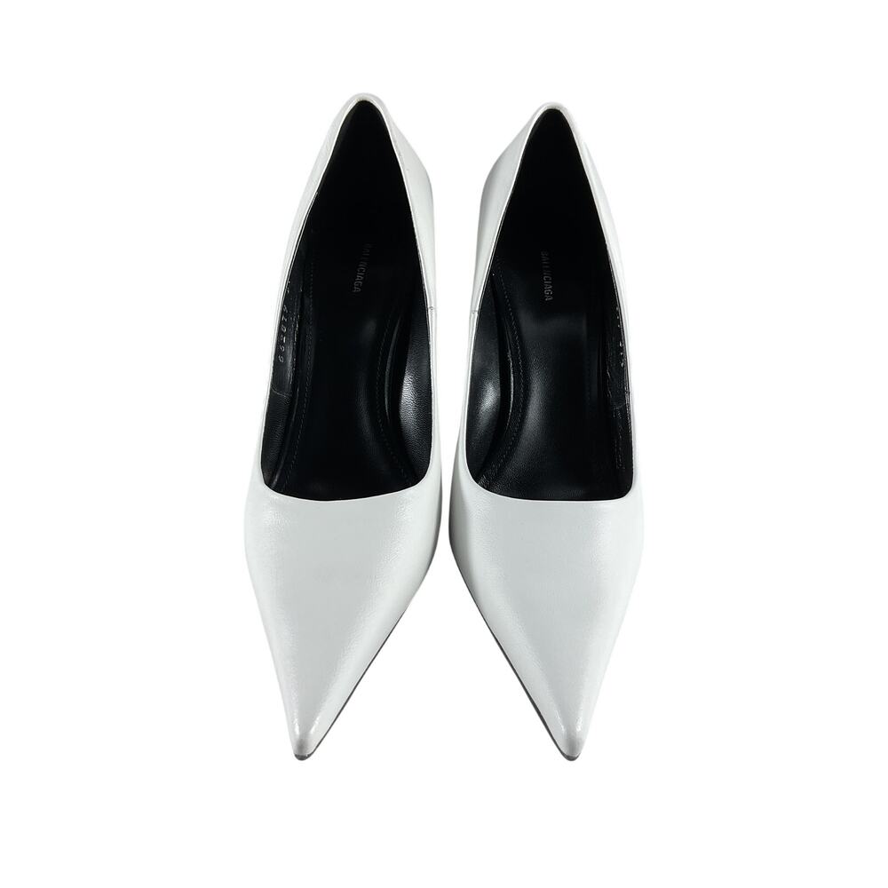 Balenciaga Sleek White Square Knife Pumps Size EU 37.5 / US 7.5 - Picture 4 of 10